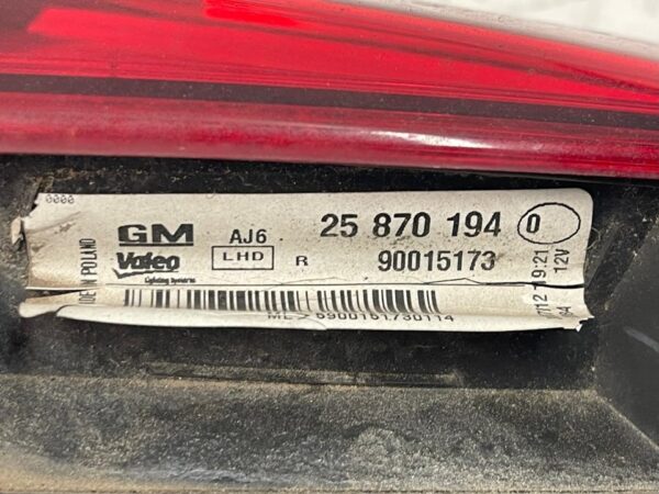 PILOTO TRASERO DERECHO INTERIOR OPEL ASTRA J LIM. - Imagen 3