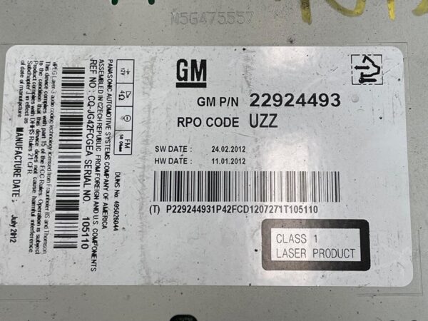 SISTEMA AUDIO / RADIO CD OPEL ASTRA J LIM. - Imagen 4