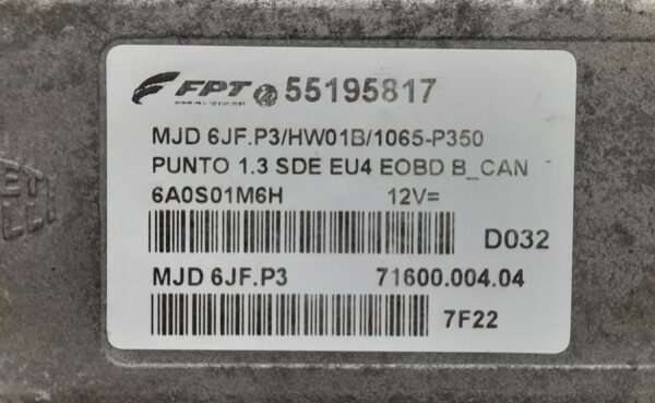 CENTRALITA MOTOR UCE FIAT II PUNTO (188) BERLINA
