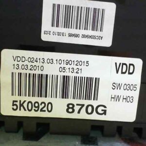CUADRO INSTRUMENTOS VOLKSWAGEN GOLF VI (5K1)(10.2008)