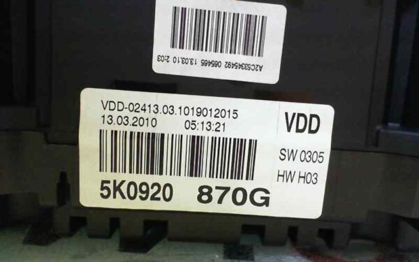 CUADRO INSTRUMENTOS VOLKSWAGEN GOLF VI (5K1)(10.2008)