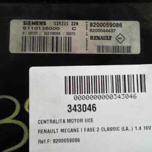 CENTRALITA MOTOR UCE RENAULT MEGANE I FASE 2 CLASSIC
