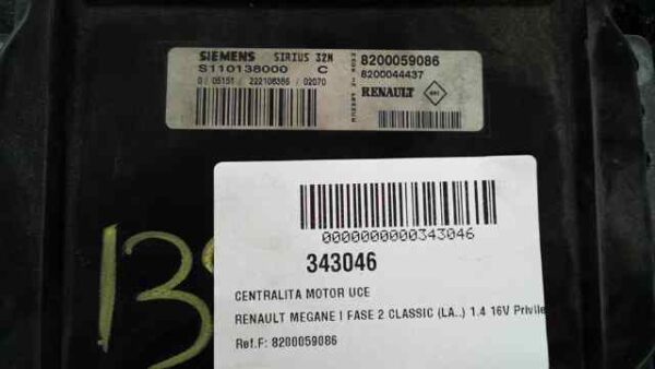 CENTRALITA MOTOR UCE RENAULT MEGANE I FASE 2 CLASSIC