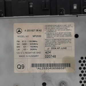 SISTEMA AUDIO / RADIO CD MERCEDES-BENZ CLASE C (BM 203) BERLINA