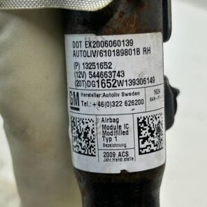 AIRBAG CORTINA DELANTERO DERECHO CHEVROLET CRUZE