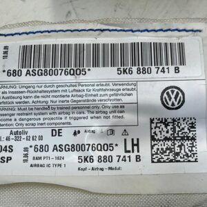AIRBAG CORTINA DELANTERO IZQUIERDO VOLKSWAGEN GOLF VI (5K1)(10.2008)