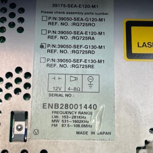 SISTEMA AUDIO / RADIO CD HONDA ACCORD BERLINA (CL/CN)