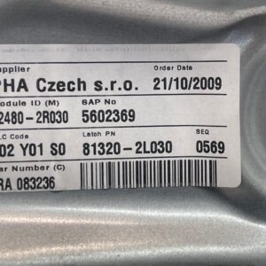 ELEVALUNAS DELANTERO DERECHO HYUNDAI I30 (FD)