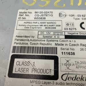 SISTEMA AUDIO / RADIO CD TOYOTA AURIS (E15)